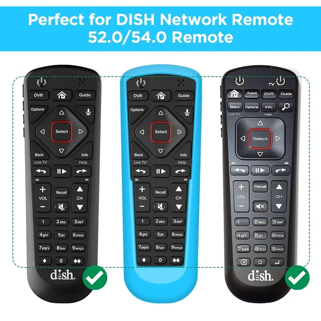 Alt view image 2 of 7 - 4Pack Case for Dish Network Remote 52.0/54.0, Silicone Cover for Dish TV Remote Controller Skin Protective Universal Replacement Rubber Sleeve Protector Glow in The Dark