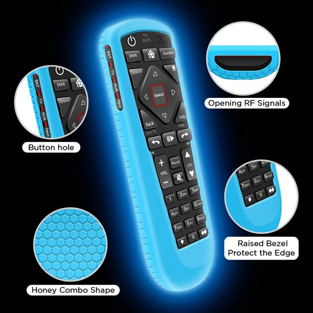 Alt view image 3 of 7 - 4Pack Case for Dish Network Remote 52.0/54.0, Silicone Cover for Dish TV Remote Controller Skin Protective Universal Replacement Rubber Sleeve Protector Glow in The Dark