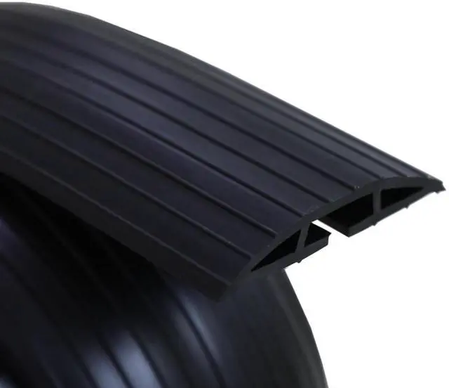 Main image of 10ft Floor Cable Cover Heavy Duty PVC Cord Cover Wire Cover to Prevent Trip Hazard for Home Office or Outdoor(10ft, Black)