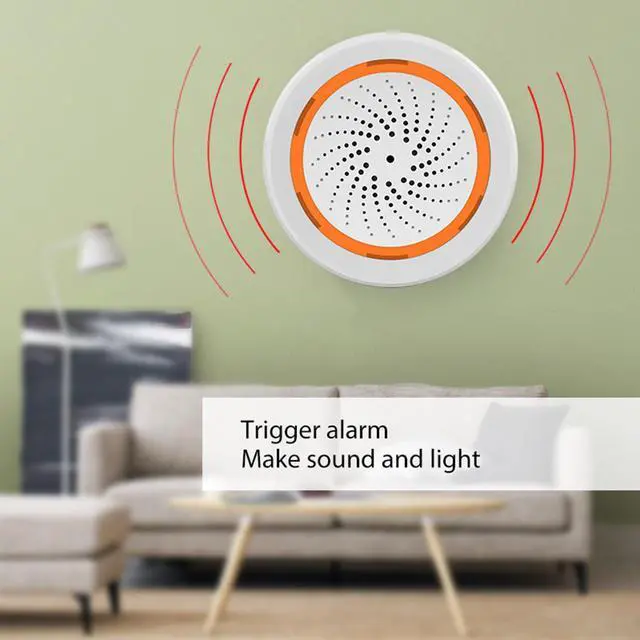 Alt view image 3 of 7 - Zigbee Smart Siren Alarm: Wireless Alarm for Security & Automation, App Control, Strobe Flash 100dB Siren, Tuya Zigbee Hub Required, Compatible with Alexa & Google Home