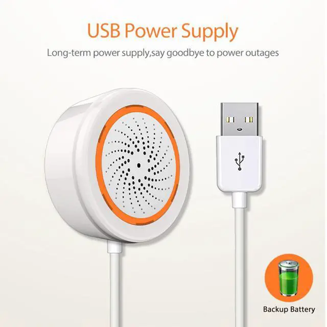 Alt view image 5 of 7 - Zigbee Smart Siren Alarm: Wireless Alarm for Security & Automation, App Control, Strobe Flash 100dB Siren, Tuya Zigbee Hub Required, Compatible with Alexa & Google Home