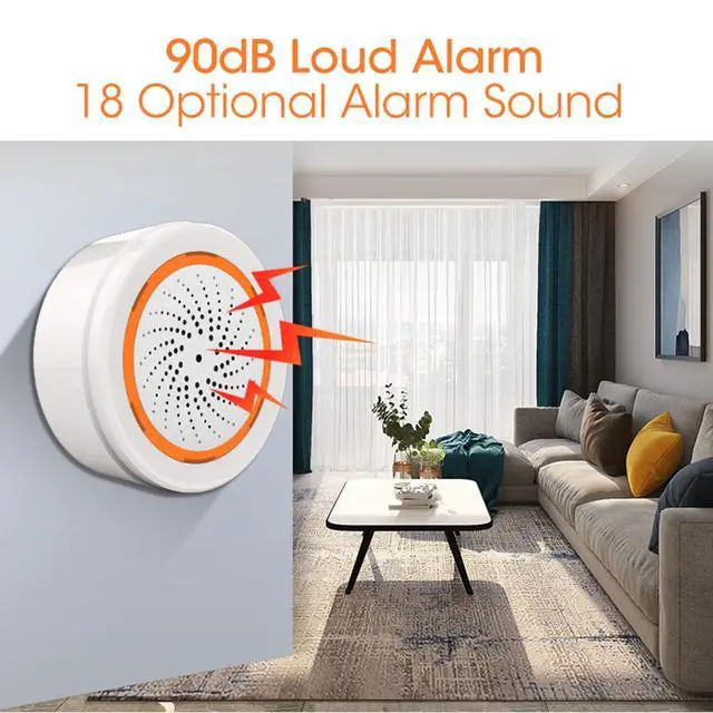 Alt view image 6 of 7 - Zigbee Smart Siren Alarm: Wireless Alarm for Security & Automation, App Control, Strobe Flash 100dB Siren, Tuya Zigbee Hub Required, Compatible with Alexa & Google Home