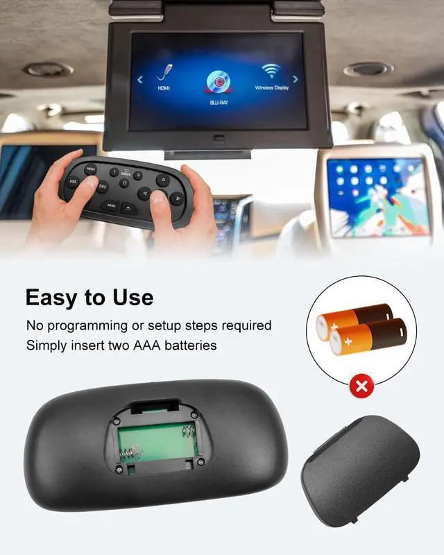 Alt view image 5 of 6 - Video Remote Control Fits for Chevy Yukon Sierra Silverado GMC 2015-2021 | Fits for Cadillac Escalade 2015-2020 SRX 2013-2016 XTS 2014-2016, DVD Player Remote Control Replace 84012998 23432163