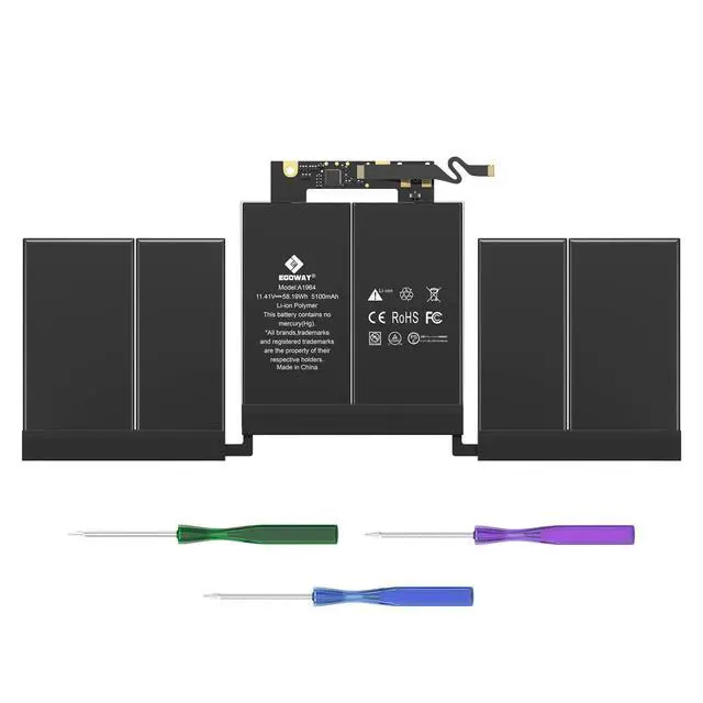 Main image of A1989 A2251 Battery, Egoway A1964 Replacement Laptop Battery | For MacBook Pro 13 inch A1989 (Mid 2018 Year, 2019 Year) & A2251 (2020 Year), EMC 3214 3358 3348
