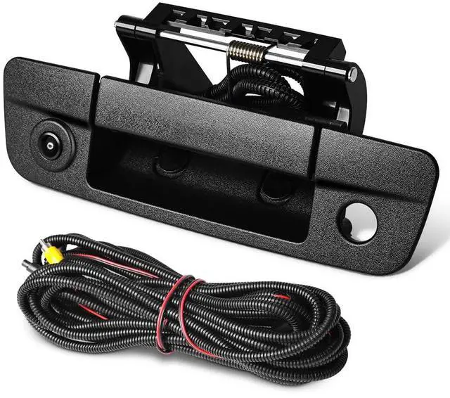 Main image of Rear Tailgate Handle Backup Camera Compatible with 2010-2018 Dodge Ram 1500 2500 3500 Rear View Reverse Back Up Camera RCA Connector with Key Hole-Textured Black, 68044904AG