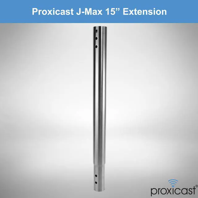 Alt view image 2 of 7 - 15 inch Stainless Steel Extension Pole for J-Max Antenna Mounts | Fits all J-Max Antenna Mast Models, Swaged End & Pre-Drilled Holes, Includes Stainless Hardware - ANT-800-X15
