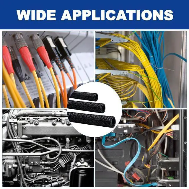 Alt view image 7 of 7 - Split Wire Loom Sleeve Master Kit, Complete Cord & Hose Protection for Vehicles, No-Chew Cable Management Set with Split Sleeves, Fabric Heat Shrink Tubing, Silicone Tape & Cable Ties