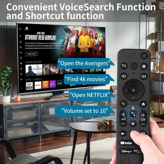 Alt view image 2 of 6 - Voice Remote for Sony Smart TVs,Replacement Remote Control for Sony Bravia 4K UHD LED/LCD TVs
