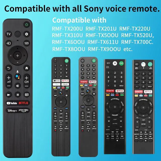 Alt view image 4 of 6 - Voice Remote for Sony Smart TVs,Replacement Remote Control for Sony Bravia 4K UHD LED/LCD TVs