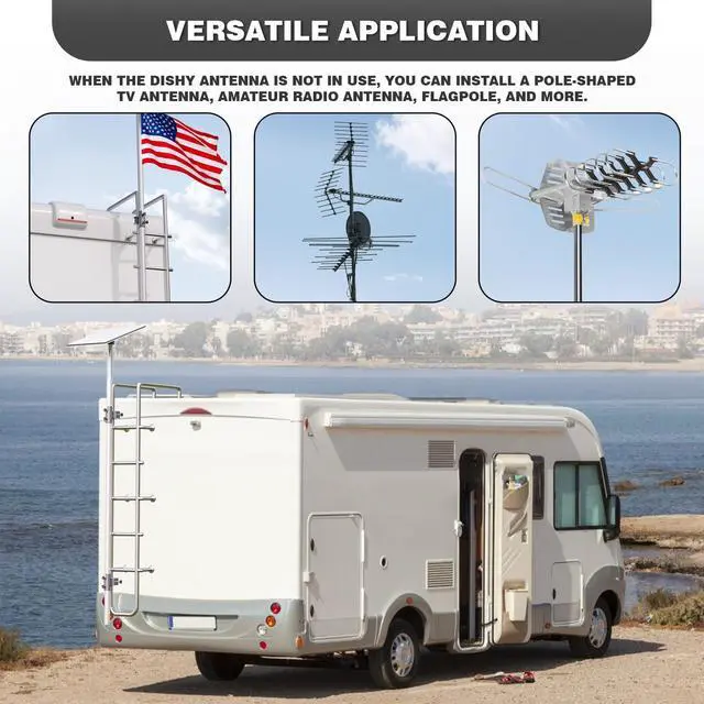 Alt view image 7 of 7 - Starlink Pole Mount Gen 3 10FT Starlink Rv Mount with Starlink Gen 3 Pipe Adapter Fits 0.8-1.96 inch Ladder Rails
