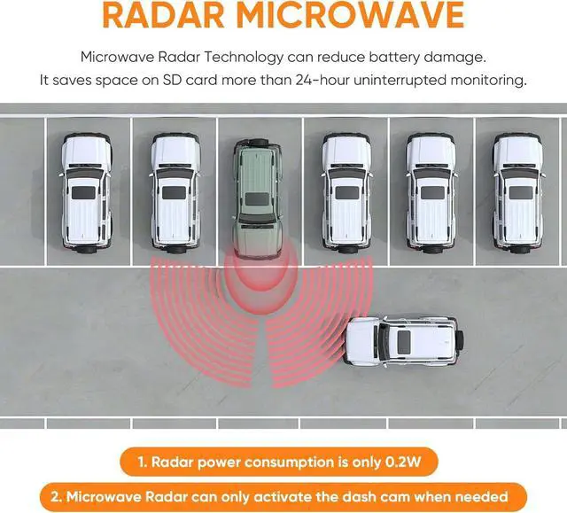 Alt view image 5 of 6 - Type-C Hardwire Kit, 360° Radar Detection, Low Voltage Protection | Fits Dash Cam V7/V7PLUS/V8PLUS/V8 Ultra/V8MAX/V9, 12V-24V to 5V/2.5A, 24/7 Parking Monitoringn