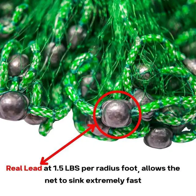 Alt view image 4 of 5 - Bait Cast Net: 3/8" Sq. Mesh, 5 ft Radius