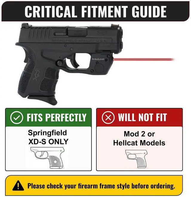 Alt view image 2 of 6 - TR37 Red Laser Sight (FITS Original Springfield XD-S ONLY) Does NOT Fit Mod 2 or Hellcat Models, Class IIIA Certified