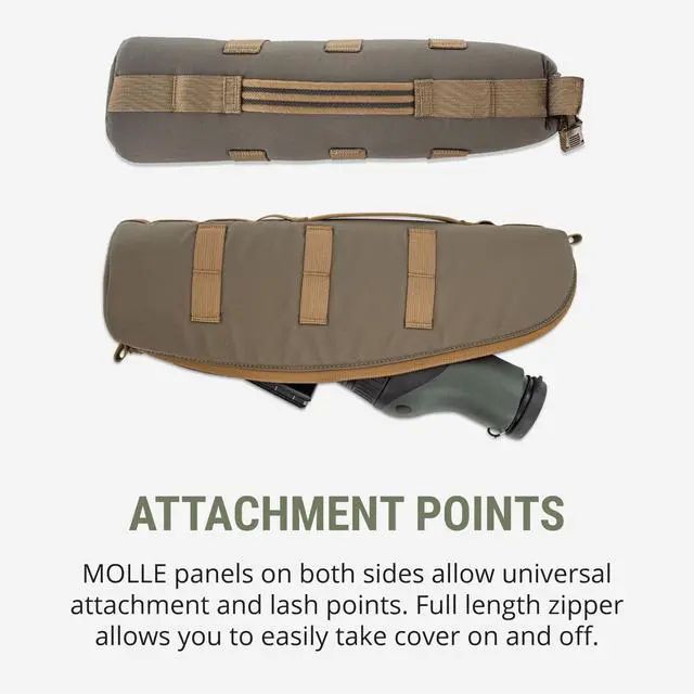 Alt view image 3 of 6 - Gear Straight Spotting Scope Case - Rugged Zippered Bag for Straight Spotting Scopes with Full-Length Zipper and MOLLE Webbing, Coyote Brown, Large
