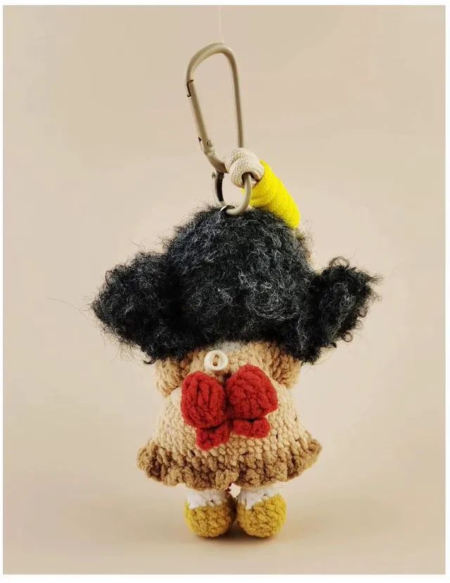 Alt view image 3 of 5 - Handmade Crochet Girl Holding Bouquet Keychain, Cute Amigurumi Flower Doll Bag Charm, Premium Plush Backpack Pendant, Creative Gift for Her