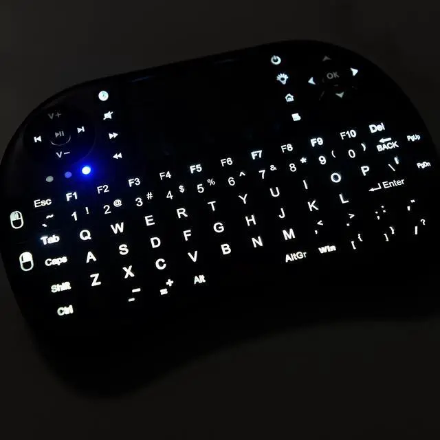 Alt view image 7 of 7 - 2.4GHz Mini Wireless Keyboard with TouchpadQWERTY Keyboard, Backlit Portable with Remote Control for Laptop/PC/Tablets/Windows/Mac/TV/Xbox/PS3/Raspberry Pi .(Black)