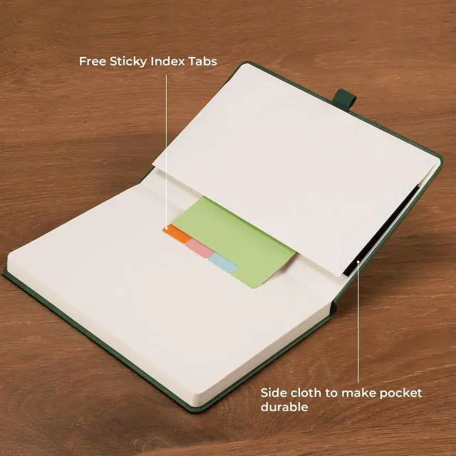 Alt view image 6 of 7 - Lined Journal Notebook, 192 Numbered Pages, A5 Medium Size (5.7'' x 8.3''), for Men & Women, Journaling, Writing, Work & Office, Leather Hardcover, 100 GSM Thick Paper (Brown)