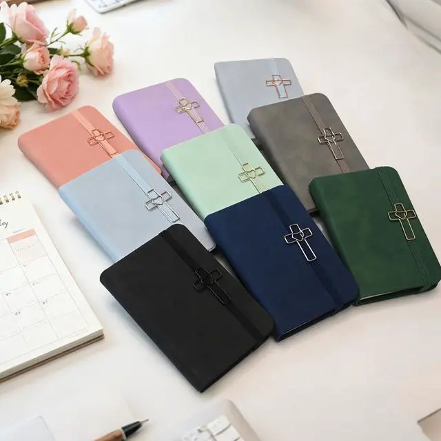 Alt view image 7 of 7 - 3 Pack Pocket Notebook Journals, A7 Mini Leather Hardcover Journal, 4.3 inches x 3.1 inches 200 Pages Small Notepad Notebooks for Note Taking (Light Pink, Light Purple, Light Blue)