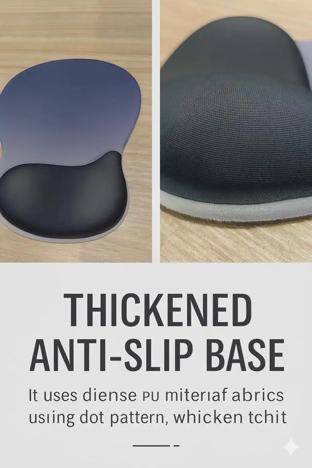 Alt view image 7 of 7 - Ergonomic Mouse Pad with Memory Foam Wrist Support, Non-Slip PU Base, Smooth Lycra Surface, Comfortable Wrist Rest for Office, Home & Gaming Gray Black