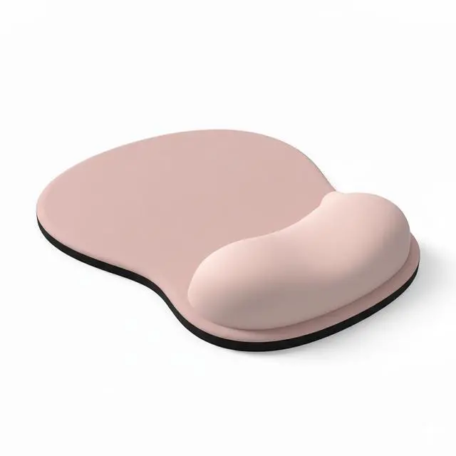 Main image of Ergonomic Mouse Pad with Memory Foam Wrist Support, Smooth Lycra Surface, Non-Slip PU Base, Comfortable Mouse Mat for Office & Home Desk Accessories Pink