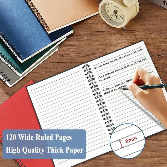 Alt view image 3 of 7 - 6Pack Spiral Notebook, 5.7x8.3 Small Notebooks for Work 120 Page Note Pads