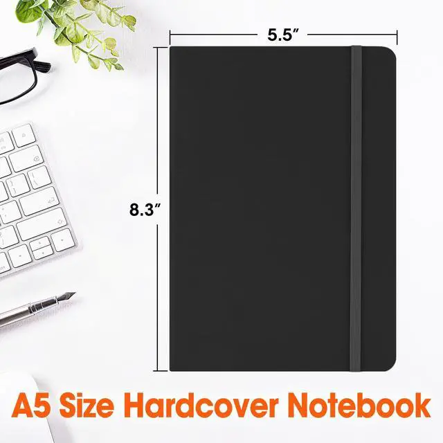 Alt view image 2 of 7 - 6 Pack Lined Journal Notebook for Work, 200 Pages, Medium 5.5 in x 8.3 in, A5 College Ruled, Hardcover Journaling Notebooks for Writing, Note Taking, Fit for Business Work School Home (Black)