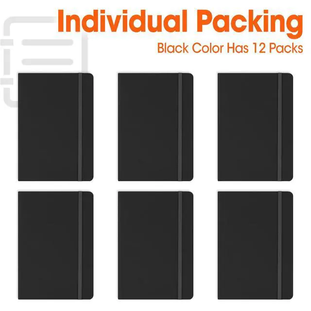 Alt view image 7 of 7 - 6 Pack Lined Journal Notebook for Work, 200 Pages, Medium 5.5 in x 8.3 in, A5 College Ruled, Hardcover Journaling Notebooks for Writing, Note Taking, Fit for Business Work School Home (Black)
