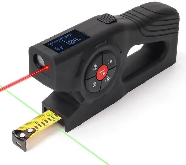 Main image of 393Ft Digital Tape Measure with Laser - 3-in-1 Recharge Electronic Laser Measuring Tape with Tape Measure 16Ft OLED Display M/in/Ft Unit Switch Area/Volume/Pythagorean,Class II Laser