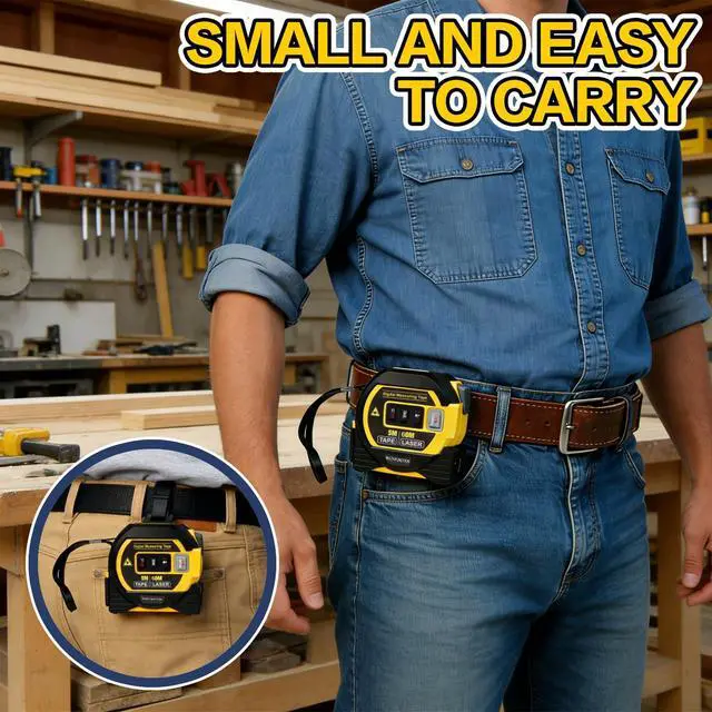 Alt view image 6 of 6 - 2026The Ruler 3-in-1 Measuring Tape, Tools Tape Measure, 3-in-1 Rangefinder with Led Display, 3 in 1 Digital Tape Measure with Cross Line, AutoLock, Measure Area, Volume, Pythagorean
