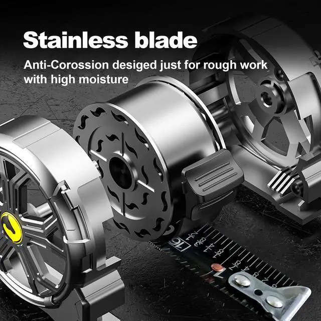 Alt view image 4 of 7 - Tape Measure 25ft, Stainless Steel Retractable Tape Measure, Waterproof & Rustproof Steel Measuring Tape with Hollow Design for Renovation, Construction, Carpentry (25')