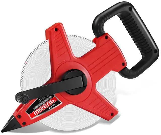 Main image of 300 Ft Tape Measure Standard and Metric Industrial Long Measuring Tape Fiberglass Engineer's Open Reel Dual Sided Measuring Wheel (300 FT)