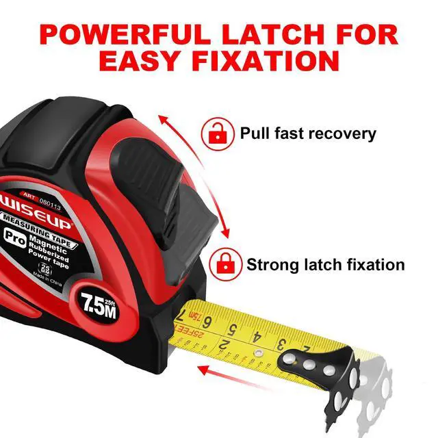 Alt view image 4 of 7 - Industrial Magnetic Tape Measure with Fractions 1/8 and Metric,Easy to Read,Measuring Tape with Belt Clip for Surveyors,Engineers,Household,Carpentry,Construction (1, 16 FT) (25 FT)