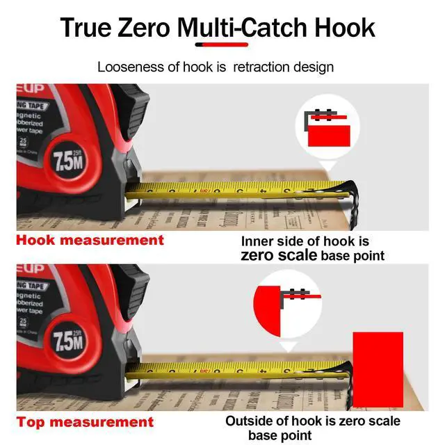 Alt view image 5 of 7 - Industrial Magnetic Tape Measure with Fractions 1/8 and Metric,Easy to Read,Measuring Tape with Belt Clip for Surveyors,Engineers,Household,Carpentry,Construction (1, 16 FT) (25 FT)