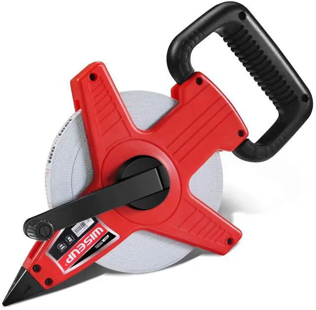 Main image of 100 Ft Tape Measure Standard and Metric Industrial Long Measuring Tape Fiberglass Engineer's Open Reel Dual Sided Measuring Wheel (100 FT)