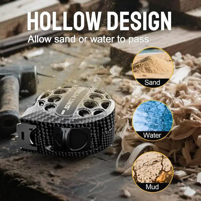 Alt view image 3 of 7 - Tape Measure 25'FT Stainless Steel Waterproof & Rustproof Retractable Measuring Tape with Hollow Design Carbon Fiber