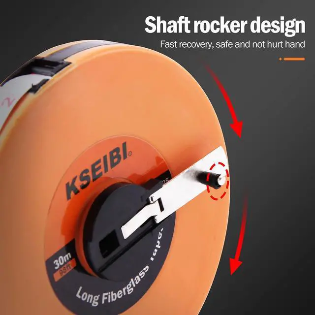 Alt view image 2 of 7 - 302910 Long Fiberglass Tape Measure Double Face Printing Inch/Metric for Construction Work (66ft / 20m)