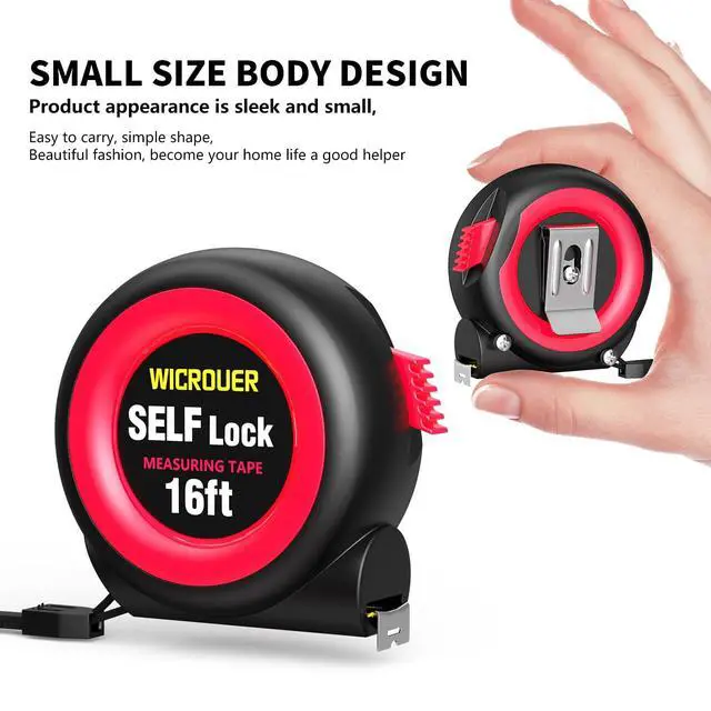 Alt view image 4 of 7 - Tape Measure16FT Self-Locking, Steel Made Retractable Measurement, Imperial/Metric Scale, MID Precision, Easy to Read, Carpenters, Handicrafts. (16FT)
