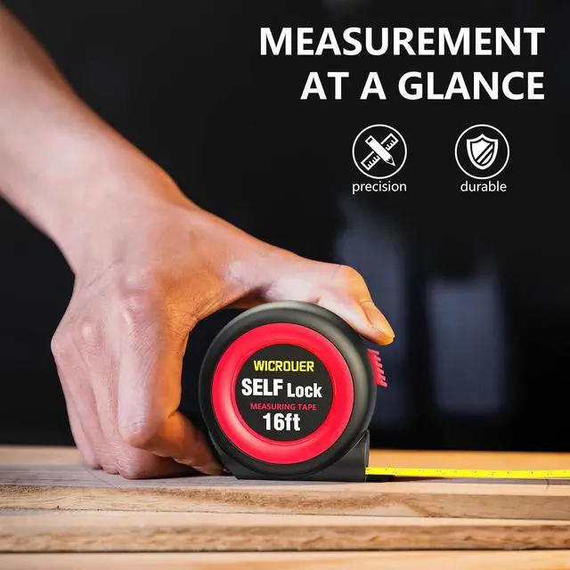 Alt view image 6 of 7 - Tape Measure16FT Self-Locking, Steel Made Retractable Measurement, Imperial/Metric Scale, MID Precision, Easy to Read, Carpenters, Handicrafts. (16FT)