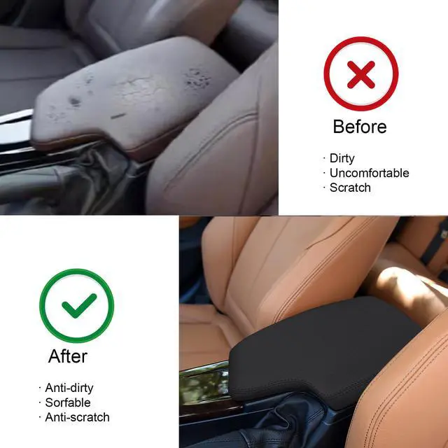 Alt view image 2 of 7 - Armrest Cover for BMW 3 Series 2012-2018 (Black),Center Console Cover for 2012 2013 2014 2015 2016 2017 2018 BMW 3 Series Accessories
