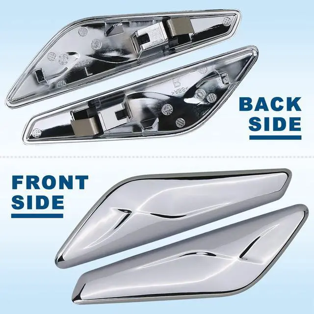 Alt view image 3 of 7 - Front Fender Chrome Trim Finisher for Left Driver & Right Passenger Side Fender Compatible with BMW X3 F25 X4 F26 2011 2012 2013 2014 2015 2016 2017 Replaces 51117338569 51117338570