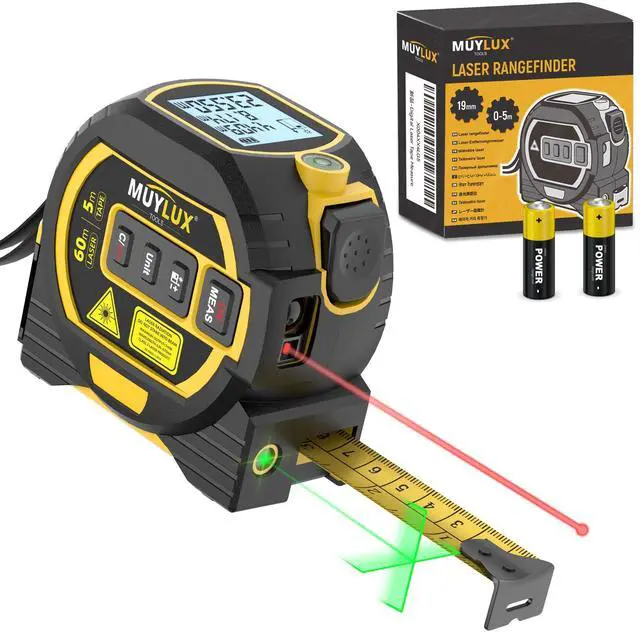 Main image of 3-in-1 Laser Tape Measure, Digital Tape Measure with Laser Distance Measuring Tool, LCD Display, Electronic Measuring Tape for Home, Construction and Engineering, laserpower<1mW