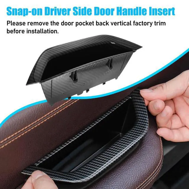 Alt view image 3 of 7 - Compatible with BMW X3 F25/X4 F26 Door Handle Cover,4PCS Driver Side Door Armrest Insert & Interior Passenger Pull Handle Covers for BMW X3 F25 2010-2016,X4 F26 2014-2017 (Carbon Fiber Pattern)