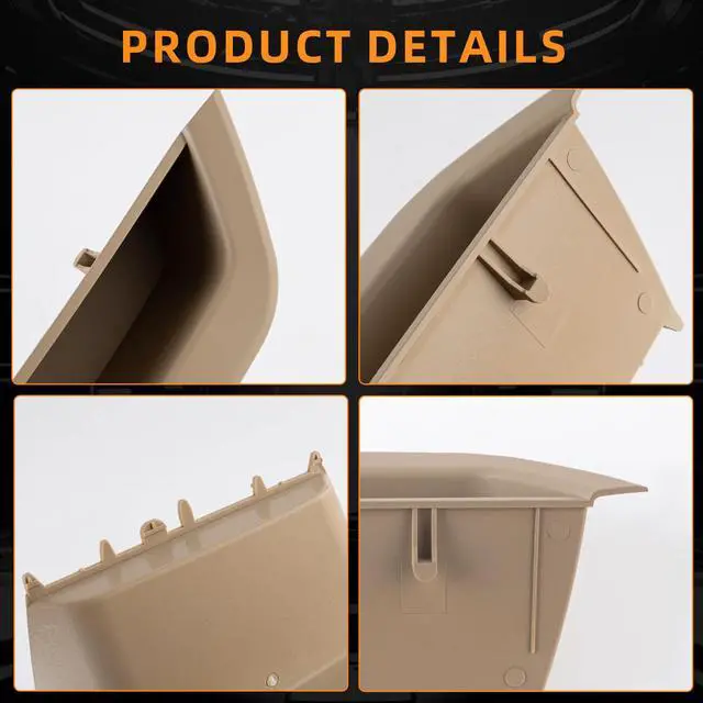 Alt view image 2 of 6 - Beige Left Door Armrest Handle Storage Compartment Compatible With BMW X3 F25 2010-2016 X4 F26 2014-2017 Driver Side Cover Container Storage Box Armrest Cover