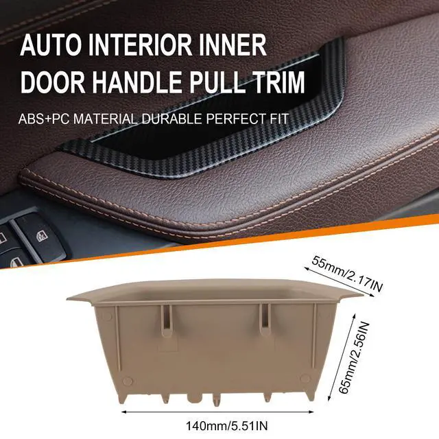Alt view image 3 of 6 - Beige Left Door Armrest Handle Storage Compartment Compatible With BMW X3 F25 2010-2016 X4 F26 2014-2017 Driver Side Cover Container Storage Box Armrest Cover