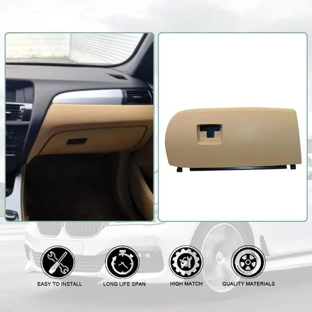 Alt view image 3 of 7 - 51166839001 Beige Dash Glove Box Door Lid Compatible with BMW 2011 2012 2013 2014 2015 2016 2017 2018 X3 X4 F25 F26 51166839000, 51169242086