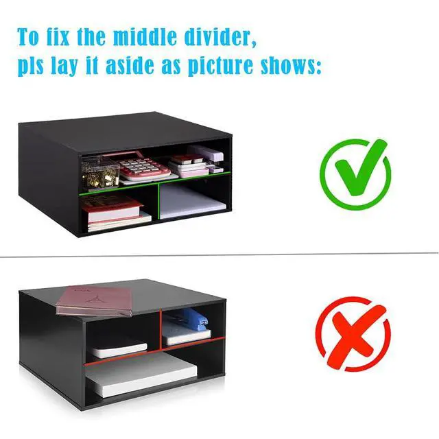Alt view image 3 of 7 - Printer Stand for Desk - 2 Tier Desktop Printer Stand with Paper Storage, Printer Riser Organizer for Home Office, Holds up to 30 lbs, Black