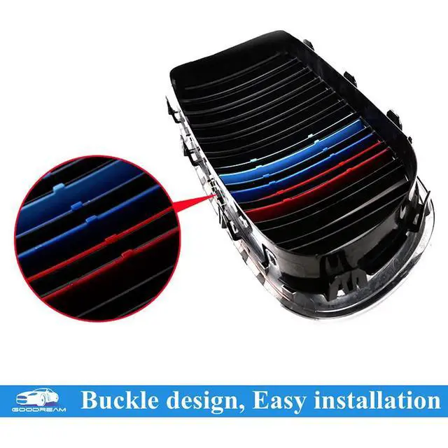 Alt view image 3 of 7 - Tricolored Grille Insert Trims Compatible with BMW 2011-2017 F25 X3