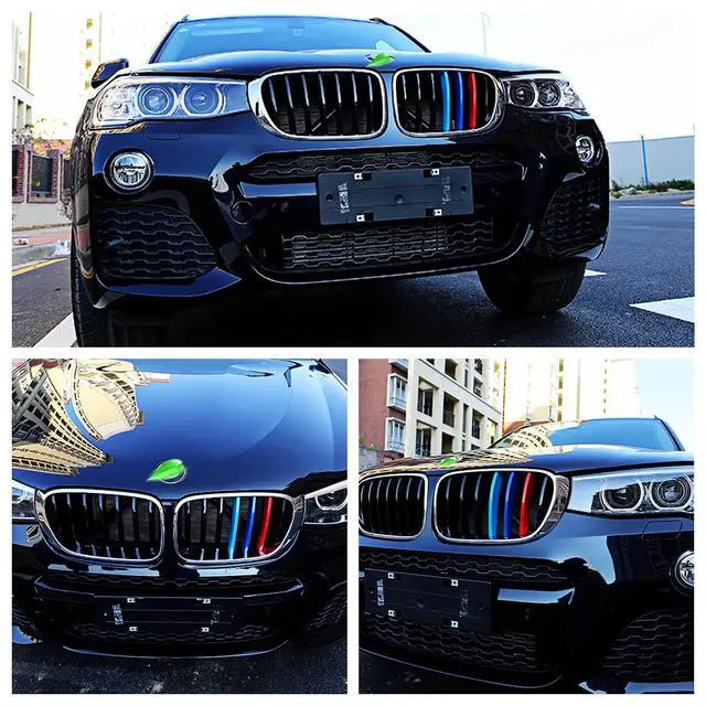 Alt view image 7 of 7 - Tricolored Grille Insert Trims Compatible with BMW 2011-2017 F25 X3