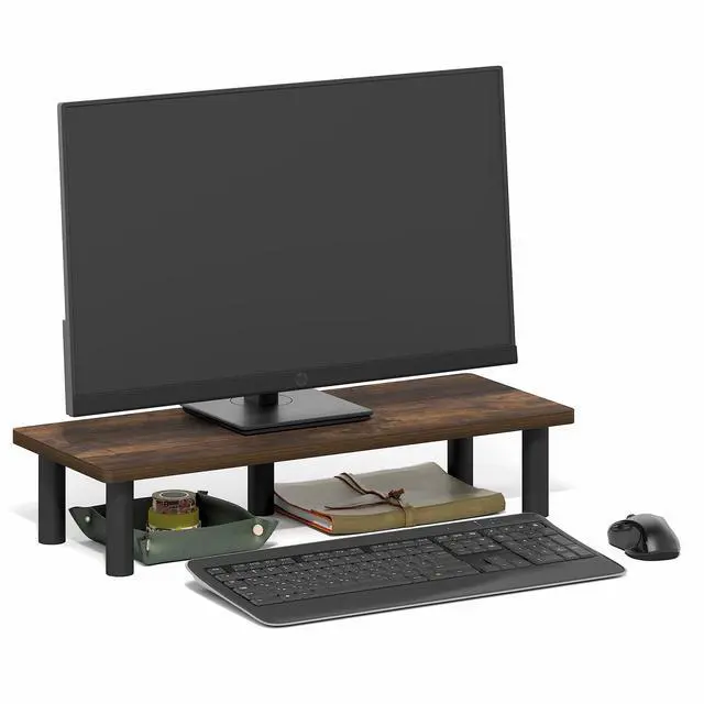 Alt view image 3 of 6 - Turn-N-Tube Monitor Stand Riser, 23.6" Wide Rectangle Monitor Riser, Laptop Stand for Desk, Office Desk Accessories, Desktop Organizers and Accessories, Toolless Assembly, Amber Pine