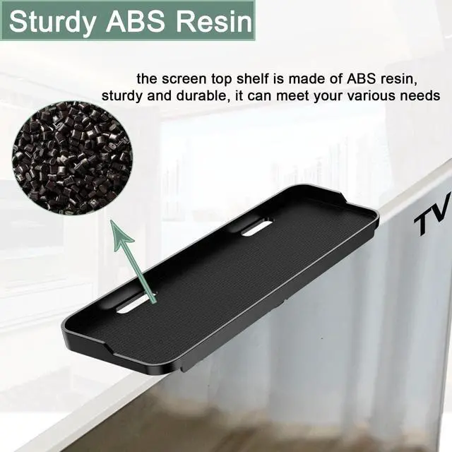 Alt view image 6 of 7 - TV Screen Top Shelf Monitor Shelf Adjustable Computer Screen for Office Desk,Cellphone Stand,Media Box, Game Console,Router 11.8x4.7 inch TV Tray Stand Mount Storage Organizer Bracket 1 Piece